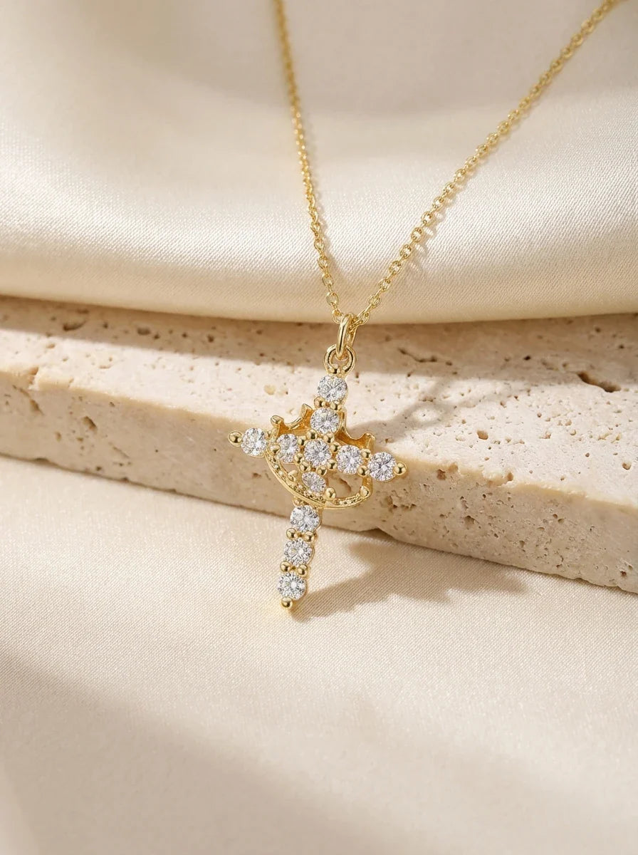 Crown in Cross Faith Necklace