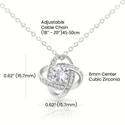 To My Sister Necklace, Interwoven Knot Pendant with Sister Message Card Label, Symbolic Gift, Suitable for Sisters